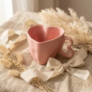 The Plush Republic Pink Matte Heart Cup