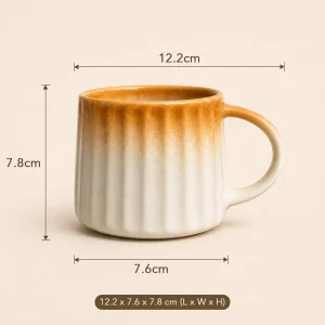 Ribbed Stone Mug - Dimensions