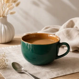 The Plush Republic Teal Navy Ceramic Cup Set of 2