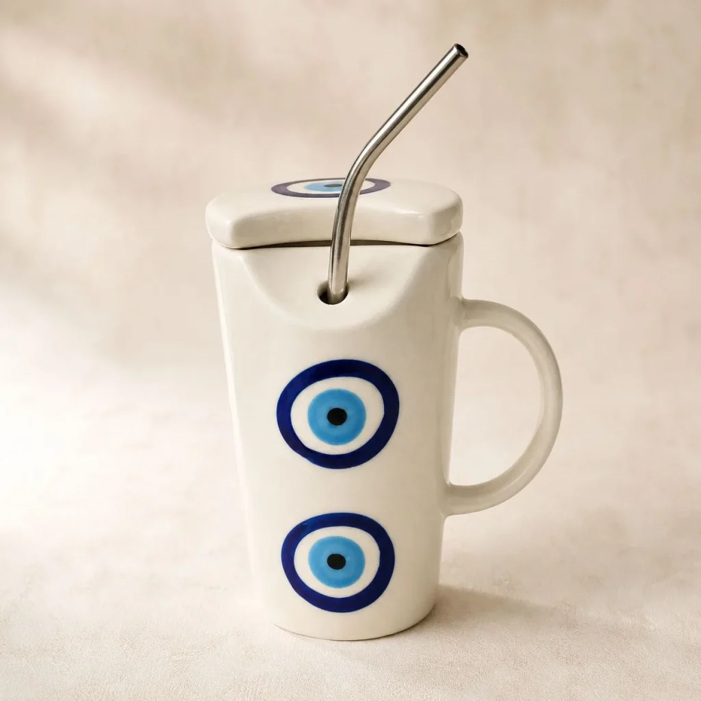 Blue Evil Eye Tall Mug additional product view