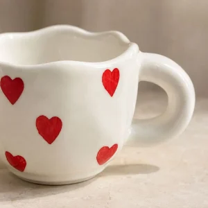 The Plush Republic Handcrafted Red Heart Ceramic Cup