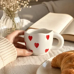 The Plush Republic Handcrafted Red Heart Ceramic Cup