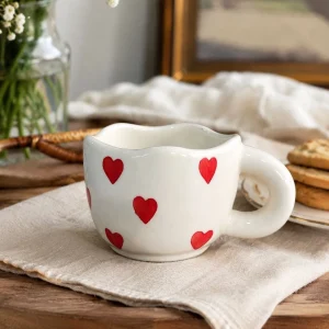 The Plush Republic Handcrafted Red Heart Ceramic Cup