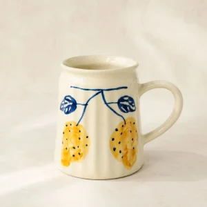 The Plush Republic Lemon Vine Handpainted Ceramic Mug