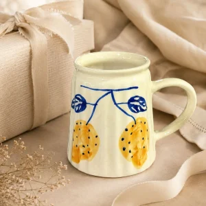 The Plush Republic Lemon Vine Handpainted Ceramic Mug