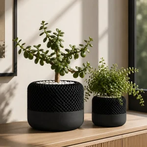 The Plush Republic Textured Geometric Plant Pot Vase