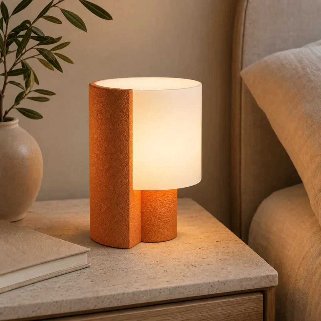 Alora Lampshade styled on a nightstand