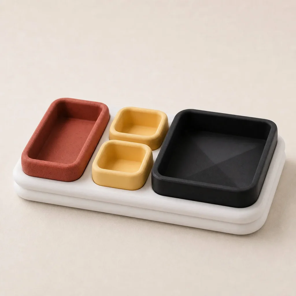 Daily Sort Desk Tray colour-blocked compartment detail