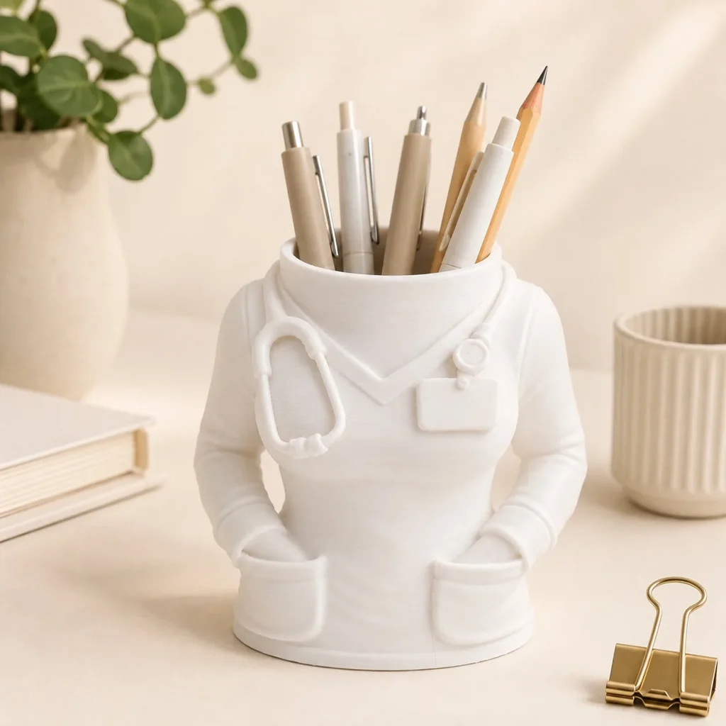 The Plush Republic Doctor Coat Pen Holder – Medical Desk Organizer