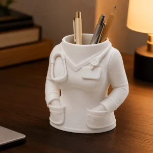 The Plush Republic Doctor Coat Pen Holder – Medical Desk Organizer