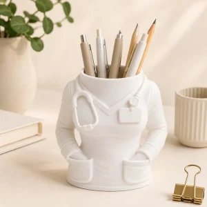 The Plush Republic Doctor Coat Pen Holder – Medical Desk Organizer